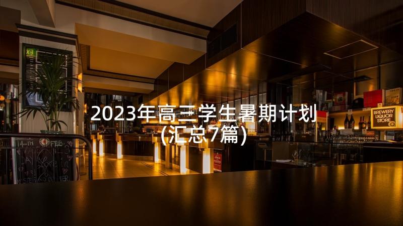 2023年高三学生暑期计划(汇总7篇)