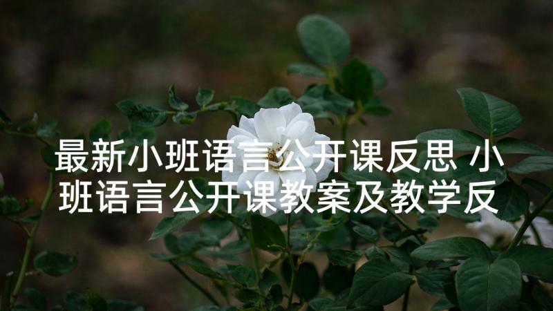 最新小班语言公开课反思 小班语言公开课教案及教学反思快乐轮胎(汇总5篇)