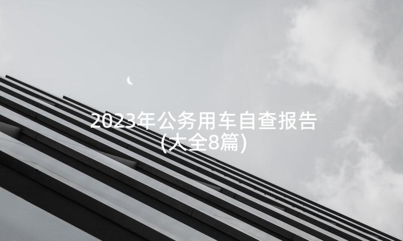 2023年公务用车自查报告(大全8篇)