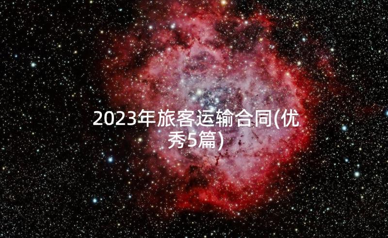 2023年旅客运输合同(优秀5篇)