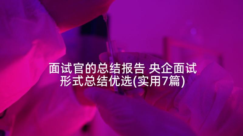 面试官的总结报告 央企面试形式总结优选(实用7篇)