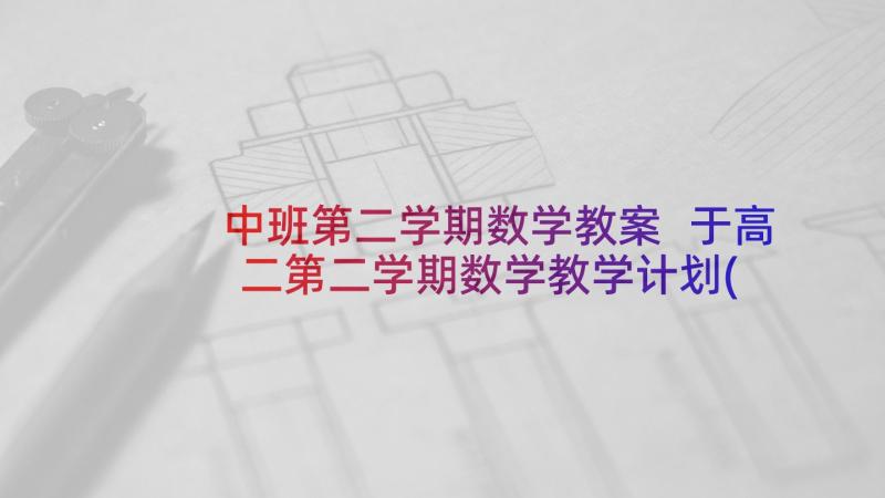 中班第二学期数学教案 于高二第二学期数学教学计划(精选9篇)