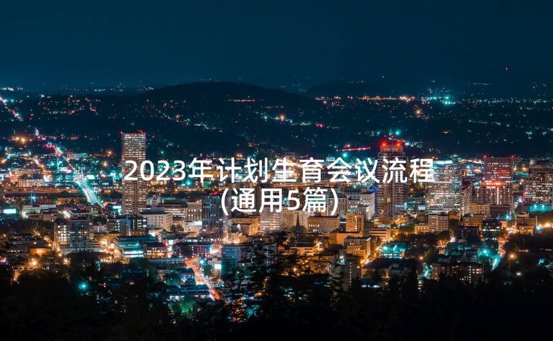 2023年计划生育会议流程(通用5篇)