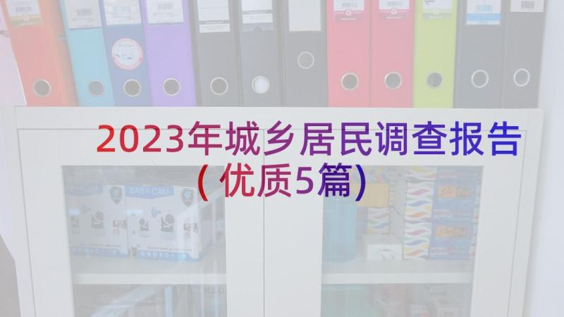 2023年城乡居民调查报告(优质5篇)