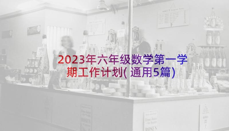 2023年六年级数学第一学期工作计划(通用5篇)