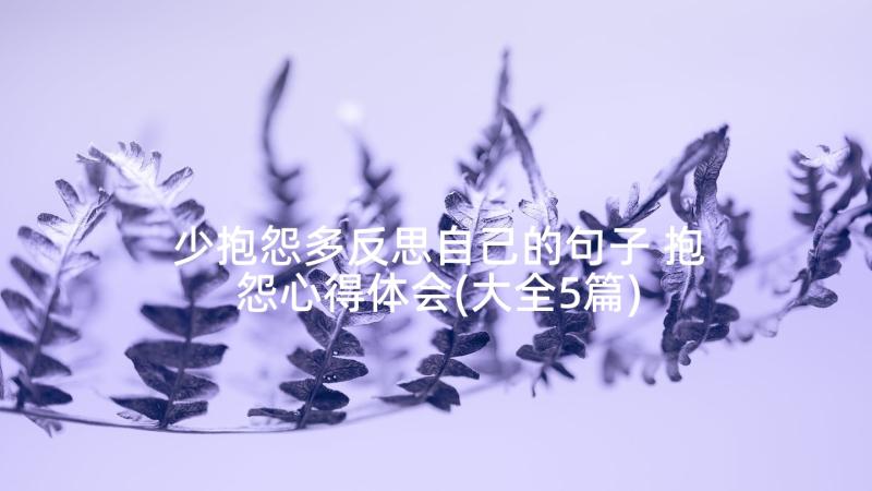 少抱怨多反思自己的句子 抱怨心得体会(大全5篇)