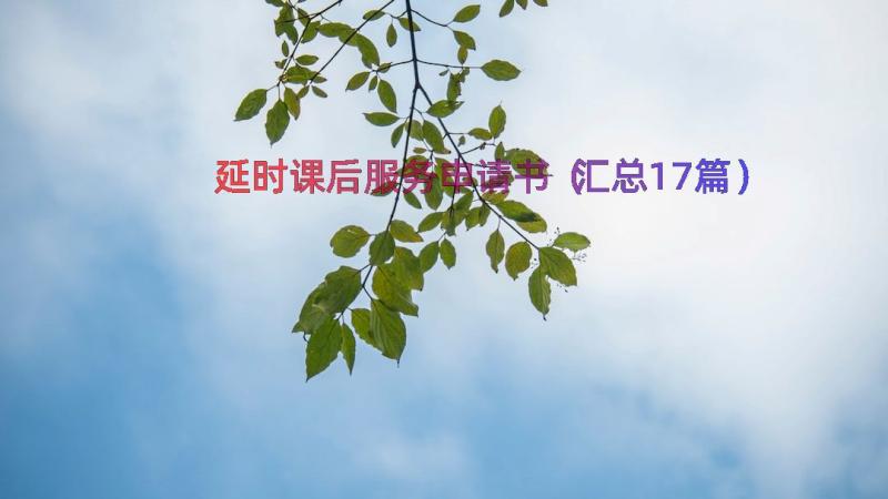 延时课后服务申请书（汇总17篇）