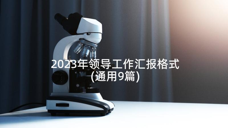 2023年领导工作汇报格式(通用9篇)