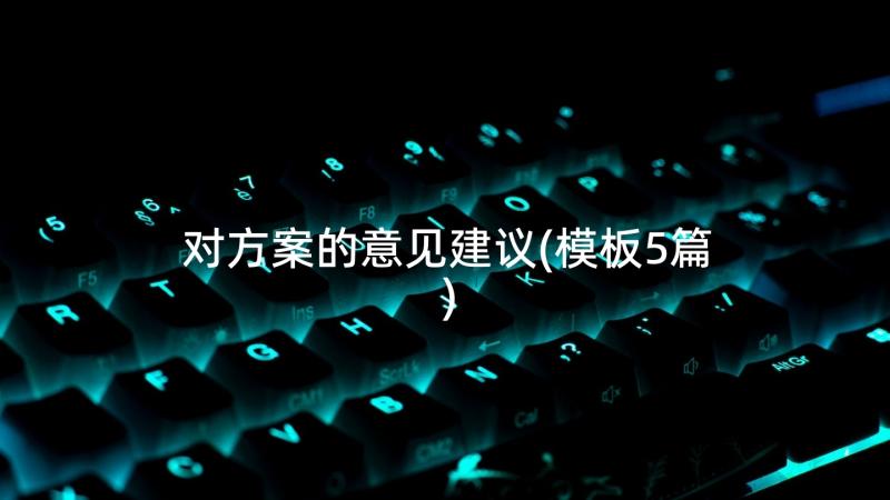 对方案的意见建议(模板5篇)