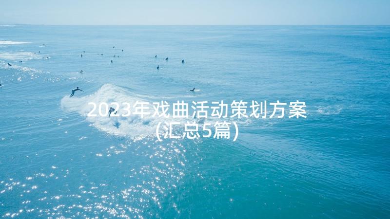 2023年戏曲活动策划方案(汇总5篇)