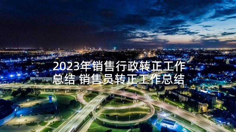 2023年销售行政转正工作总结 销售员转正工作总结(大全5篇)