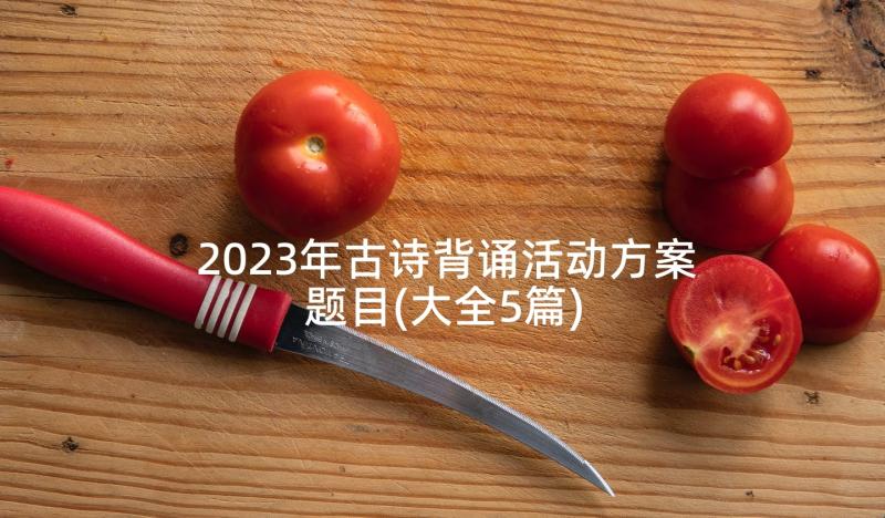 2023年古诗背诵活动方案题目(大全5篇)