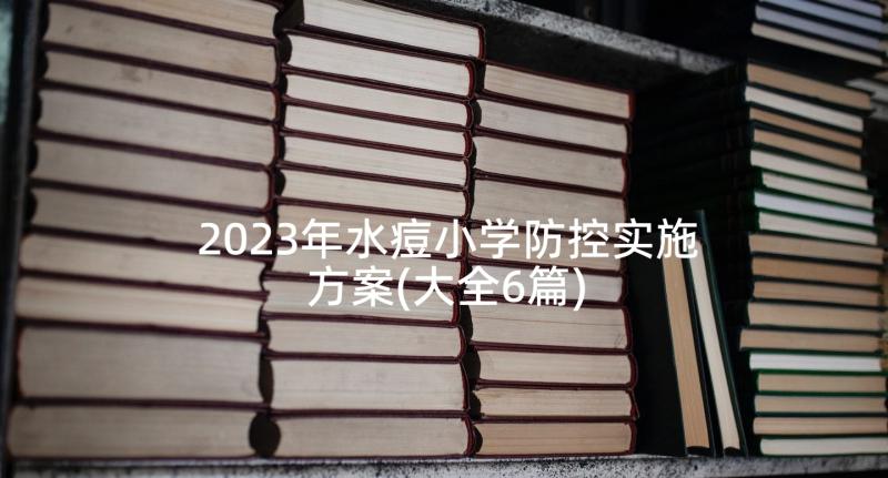 2023年水痘小学防控实施方案(大全6篇)