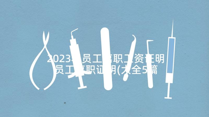 2023年员工离职工资证明 员工离职证明(大全5篇)