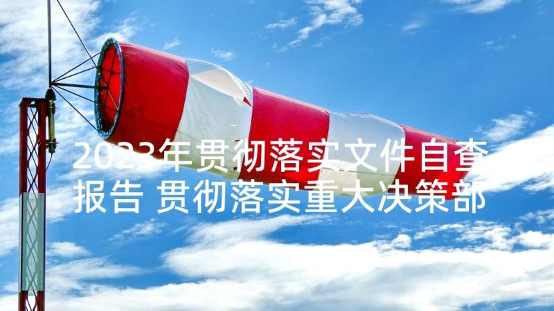 2023年贯彻落实文件自查报告 贯彻落实重大决策部署自查报告(模板6篇)