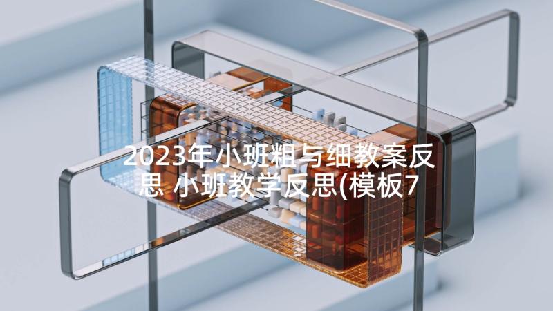 2023年小班粗与细教案反思 小班教学反思(模板7篇)