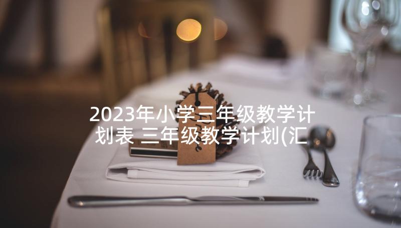 2023年小学三年级教学计划表 三年级教学计划(汇总6篇)