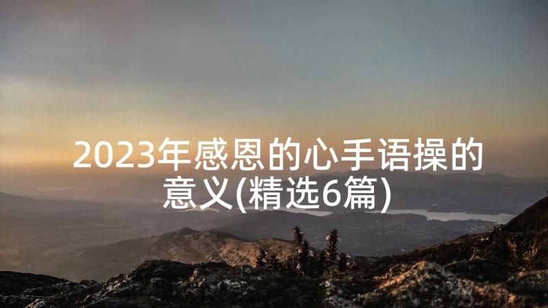 2023年感恩的心手语操的意义(精选6篇)