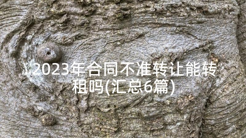 2023年合同不准转让能转租吗(汇总6篇)