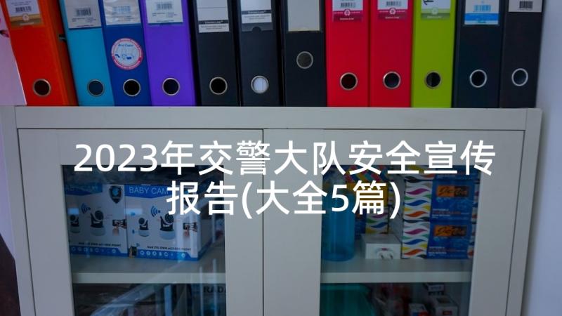 2023年交警大队安全宣传报告(大全5篇)