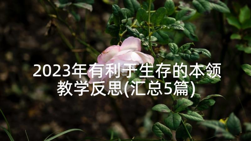 2023年有利于生存的本领教学反思(汇总5篇)