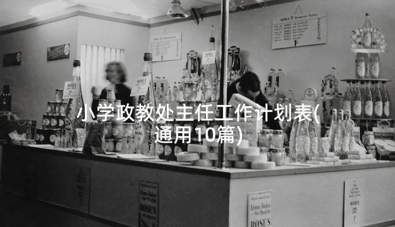 小学政教处主任工作计划表(通用10篇)