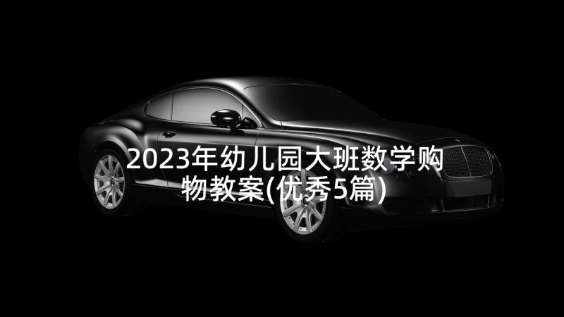 2023年幼儿园大班数学购物教案(优秀5篇)