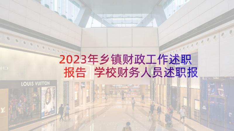 2023年乡镇财政工作述职报告 学校财务人员述职报告(汇总5篇)