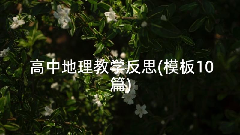 高中地理教学反思(模板10篇)