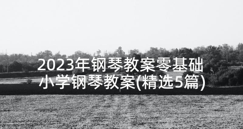 2023年钢琴教案零基础 小学钢琴教案(精选5篇)