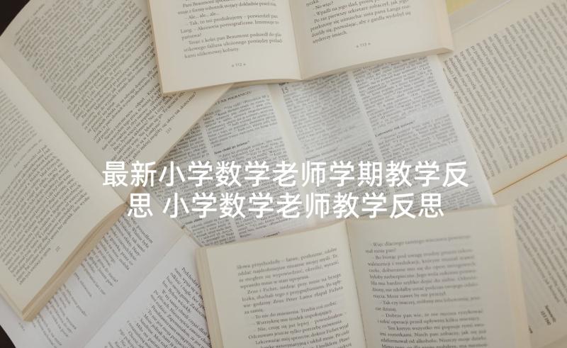 最新小学数学老师学期教学反思 小学数学老师教学反思(大全5篇)