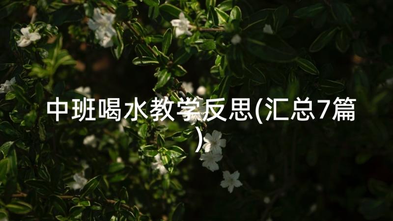 中班喝水教学反思(汇总7篇)