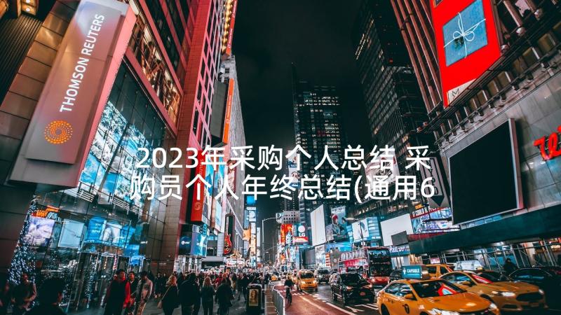 2023年采购个人总结 采购员个人年终总结(通用6篇)