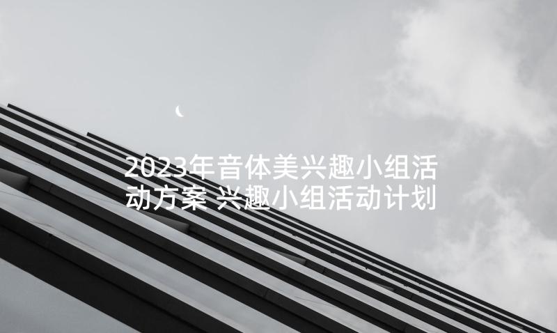 2023年音体美兴趣小组活动方案 兴趣小组活动计划(精选8篇)