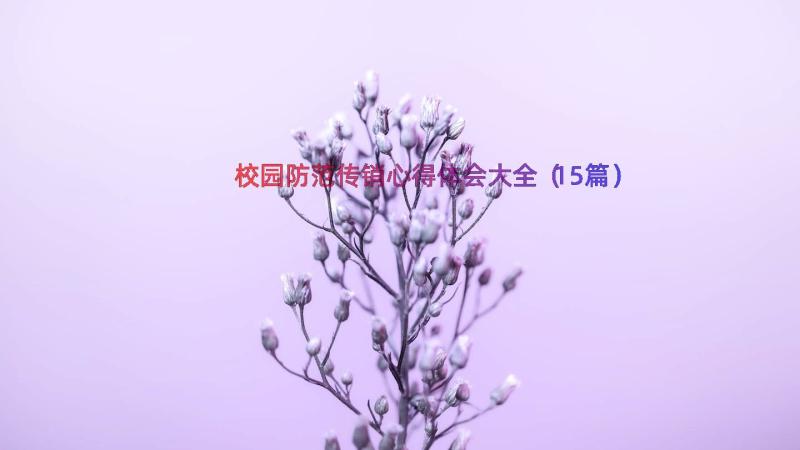 校园防范传销心得体会大全（15篇）