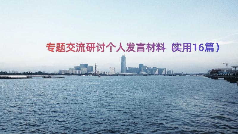 专题交流研讨个人发言材料（实用16篇）