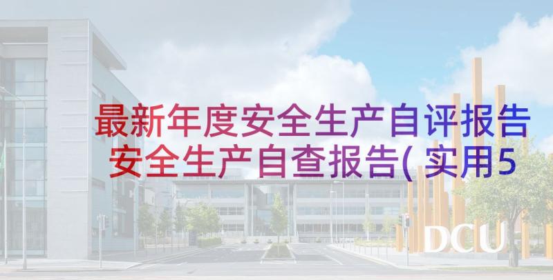 最新年度安全生产自评报告 安全生产自查报告(实用5篇)