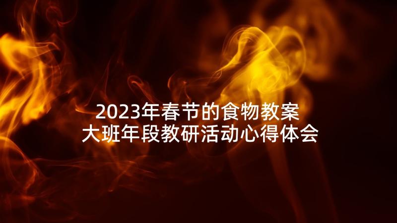 2023年春节的食物教案 大班年段教研活动心得体会(模板6篇)