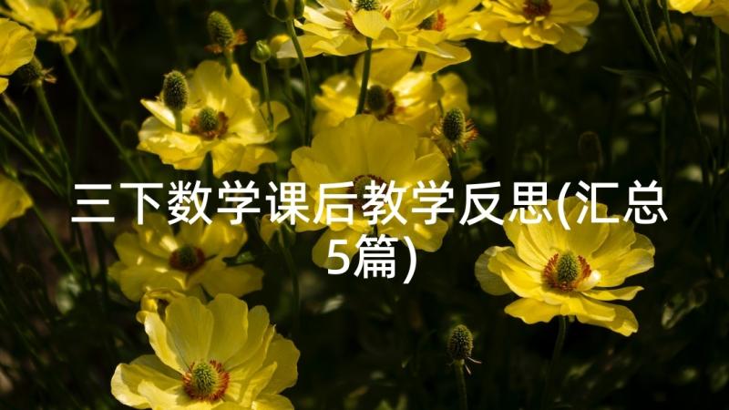 三下数学课后教学反思(汇总5篇)