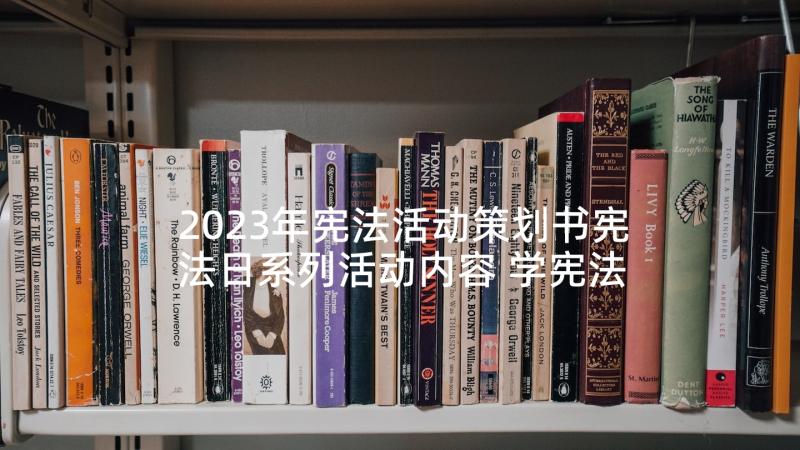 2023年宪法活动策划书宪法日系列活动内容 学宪法讲宪法活动有感(精选6篇)