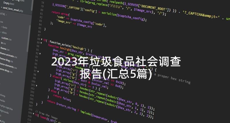 2023年垃圾食品社会调查报告(汇总5篇)