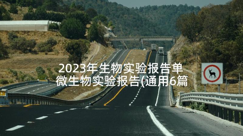 2023年生物实验报告单 微生物实验报告(通用6篇)