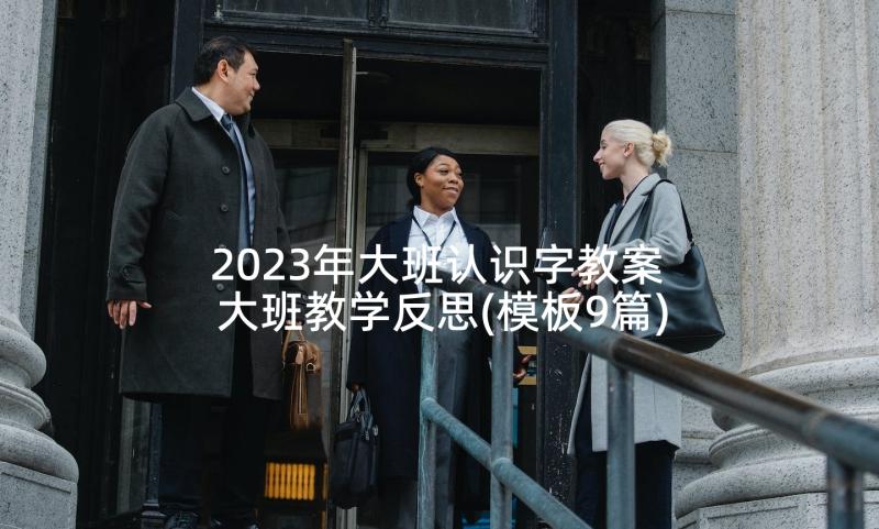 2023年大班认识字教案 大班教学反思(模板9篇)