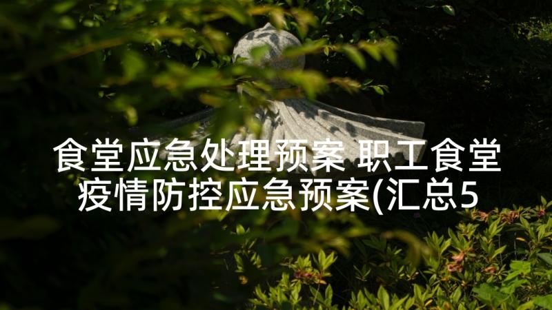 食堂应急处理预案 职工食堂疫情防控应急预案(汇总5篇)