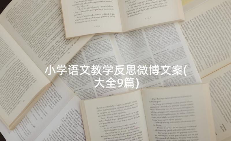 小学语文教学反思微博文案(大全9篇)