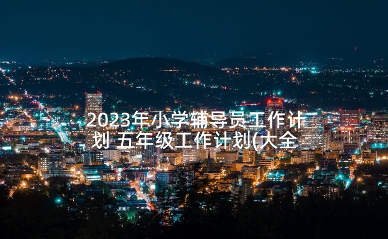 2023年小学辅导员工作计划 五年级工作计划(大全9篇)