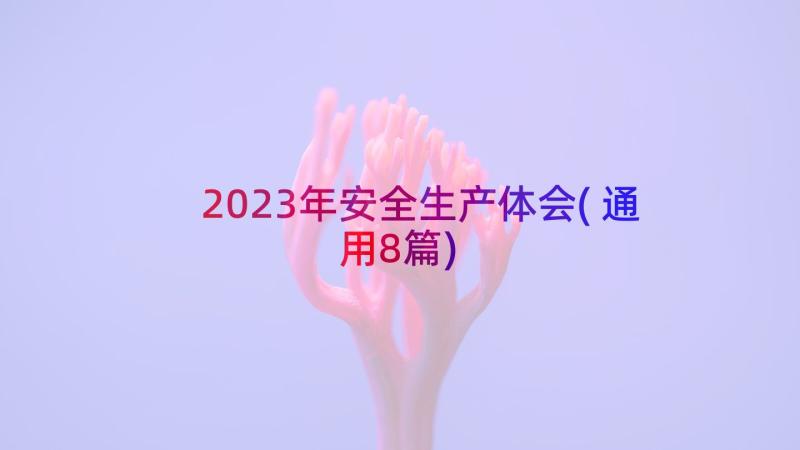 2023年安全生产体会(通用8篇)