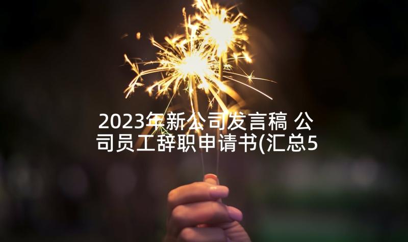 2023年新公司发言稿 公司员工辞职申请书(汇总5篇)