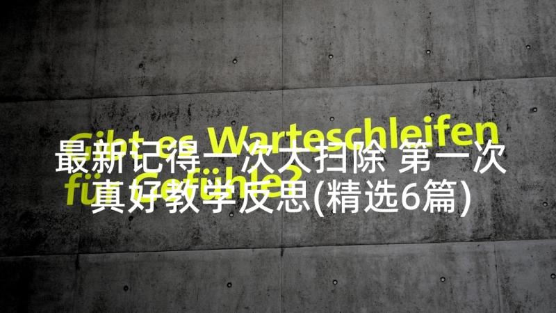 最新记得一次大扫除 第一次真好教学反思(精选6篇)