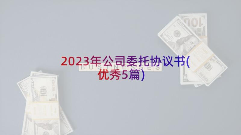 2023年公司委托协议书(优秀5篇)